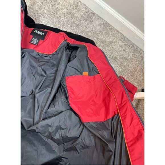 Aigle Down Filled Red & Black Puffer Coat Large - Picture 8 of 9
